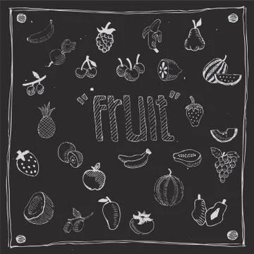 Fruit icon draw Stock Illustration