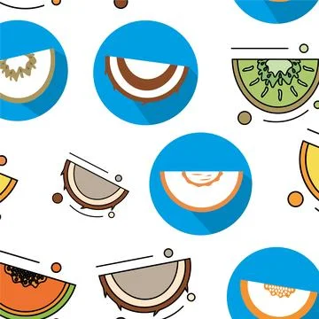 Fruit icon seamless pattern background Vector Illustrazione stock