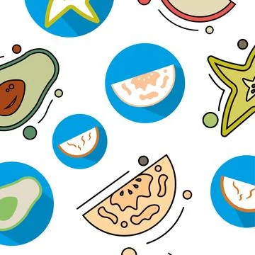 Fruit icon seamless pattern background Vector Illustrazione stock