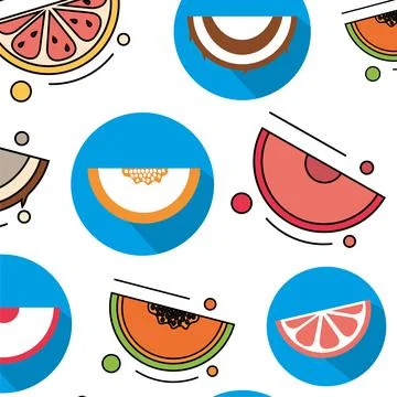 Fruit icon seamless pattern background Vector Stock Illustration