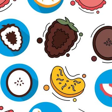 Fruit icon seamless pattern background Vector Stock Illustration