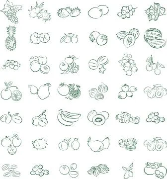 Fruit icon set Stock Illustration