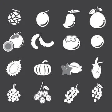 Fruit icon set Stock Illustration
