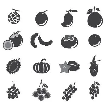 Fruit icon set Stock Illustration