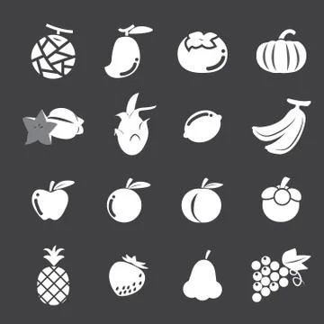 Fruit icon set Stock Illustration
