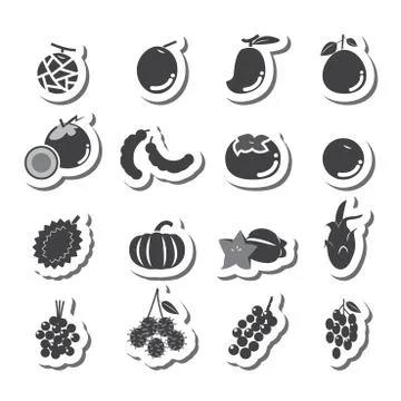 Fruit icon set Stock Illustration