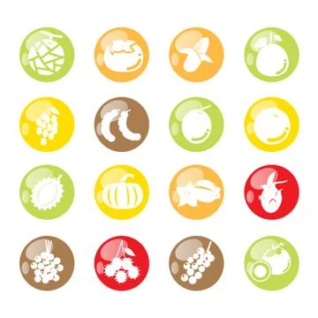 Fruit icon set Stock Illustration