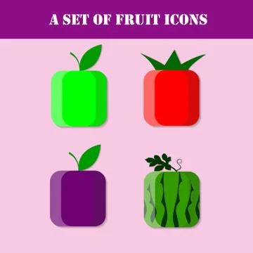 Fruit icon set Stock Illustration