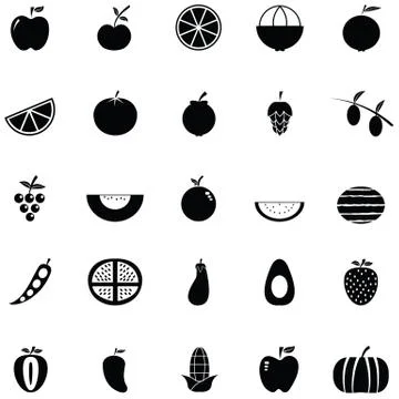 Fruit icon set Stock Illustration