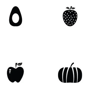 Fruit icon set Stock Illustration