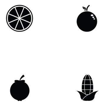 Fruit icon set Stock Illustration
