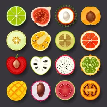 Fruit icon set Stock Illustration