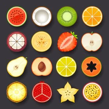 Fruit icon set Stock Illustration