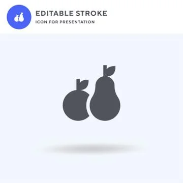 Fruit icon vector, filled flat sign, solid pictogram isolated on white, logo Illustrazione stock