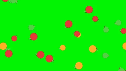 Fruit icons falling on green screen overlay 4K Vídeo Stock 337062938