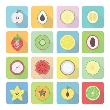 Fruit icons Illustrazione stock