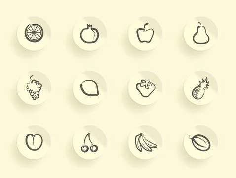 Fruit icons Stock Illustration