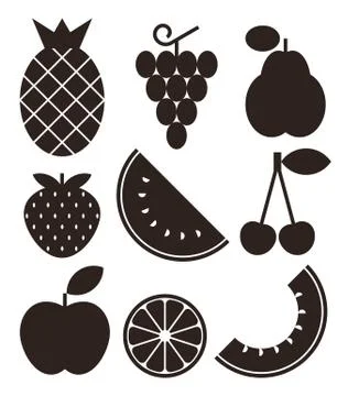 Fruit icons Stock Illustration