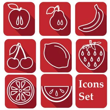 Fruit icons. Stock Illustration