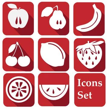 Fruit icons Stock Illustration