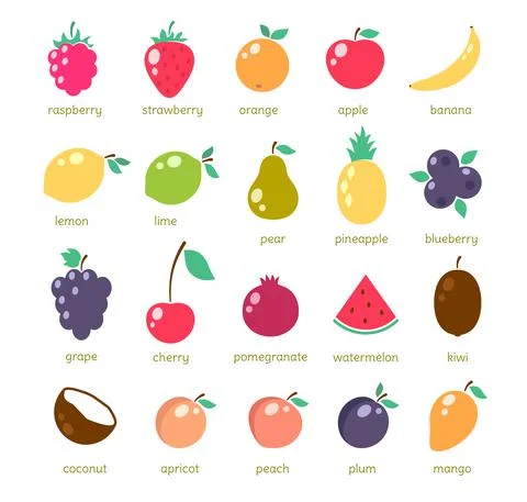 Fruit icons Stock Illustration
