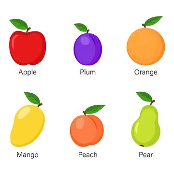 Fruit icons Stock Illustration
