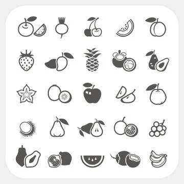 Fruit icons set Stock Illustration