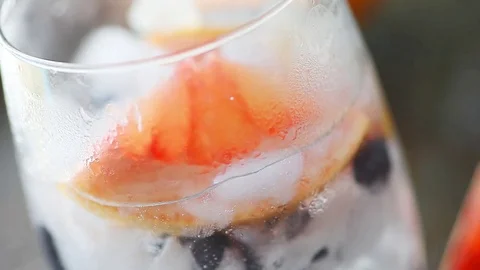 Fruit infused drink with grapefruit Stock Footage 77172529