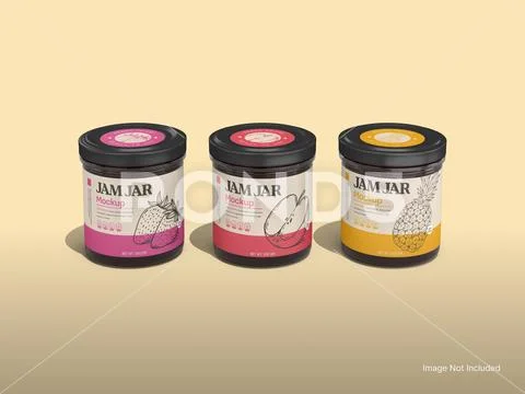 Fruit Jam Jar Mockup PSD Template