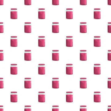 Fruit jam jars creating seamless food pattern Illustrazione stock