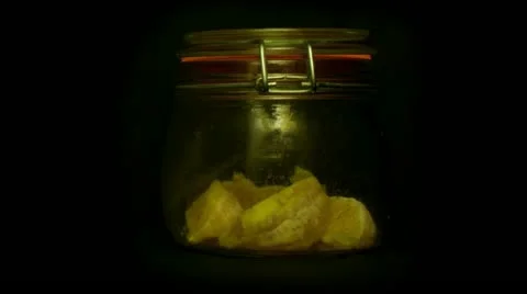 Fruit jar orange slices time lapse Stock Footage 10829996