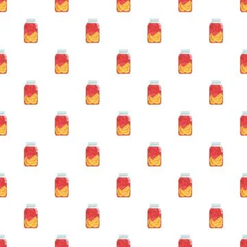 Fruit jars pattern displaying refreshing beverages Illustration
