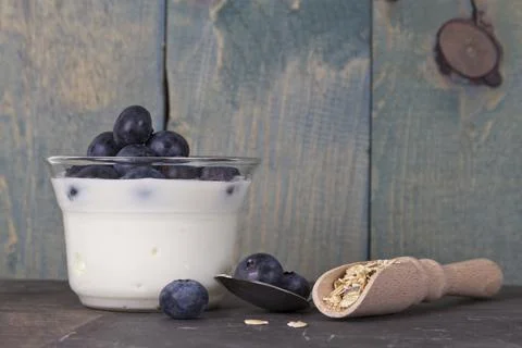 Fruit jogurt Stock Photos