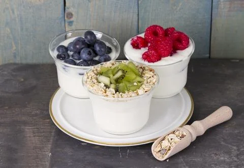 Fruit jogurt Foto stock