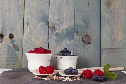 Fruit jogurt Stock Photos