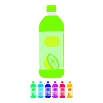 Fruit juice bottle vector cartoon graphic Stock Illustration