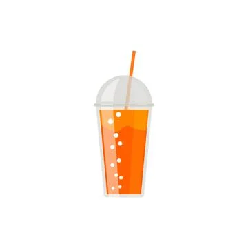 Fruit juice liquid in plastic cup Stock Illustration