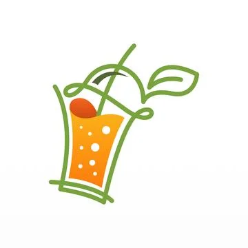 Fruit juice logo template on white background. Stock Illustration