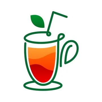Fruit juice logo template on white background. Stock Illustration