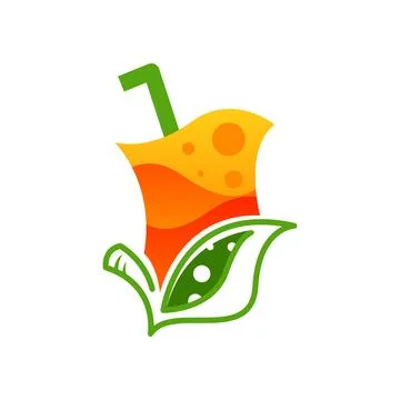 Fruit juice logo template on white background. Stock Illustration