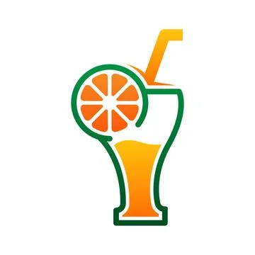 Fruit juice logo template on white background. Stock Illustration