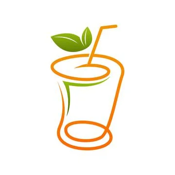 Fruit juice logo template on white background. Stock Illustration