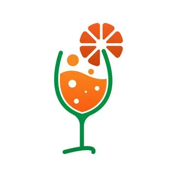 Fruit juice logo template on white background. Stock Illustration