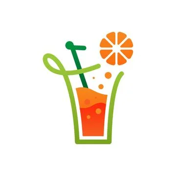 Fruit juice logo template on white background. Stock Illustration