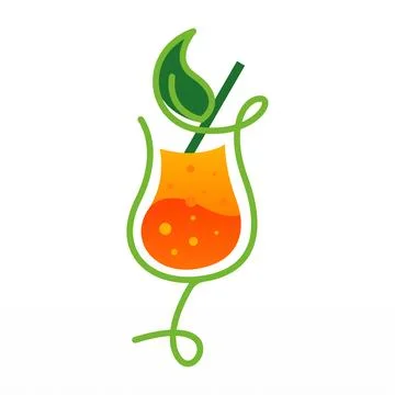 Fruit juice logo template on white background. Stock Illustration