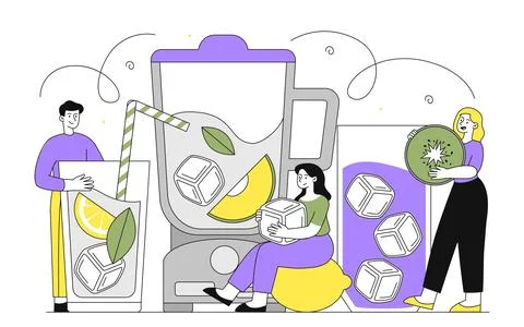 Fruit juice vector simple concept Stock Illustration