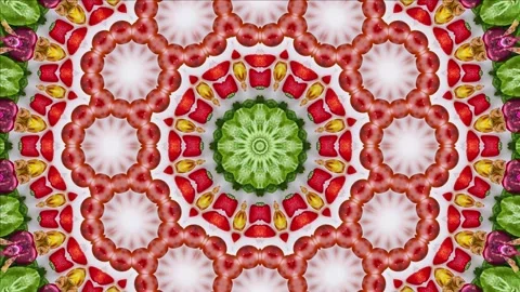 Fruit kaleidoscope sequence patterns. Stock Footage 202054268