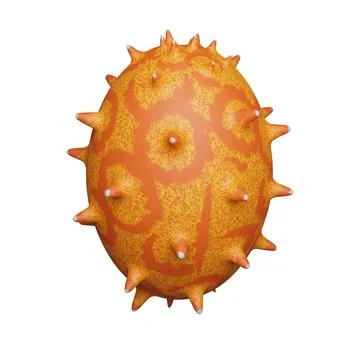 Fruit Kiwano melon. 3d rendering Stock Illustration