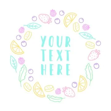 Fruit laurel. Card template. Stock Illustration