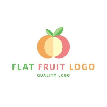 Fruit with leaves in the context of an abstract apple icons sign for flat style Stock Illustration